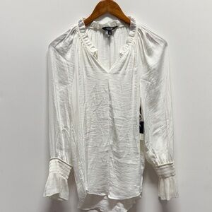 Simply Vera Vera Wang White Pleated Blouse
